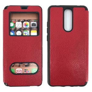 Nettech Xiaomi Redmi 8 Uyumlu Pencereli Kapaklı Kılıf (Kırmızı) NT-84484