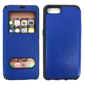 Nettech Realme C2 Uyumlu Pencereli Kapaklı Kılıf (Mavi) NT-84528
