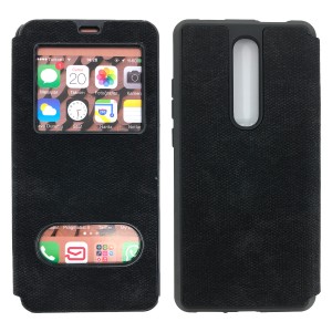 Nettech Xiaomi Mi 9T Uyumlu Pencereli Kapaklı Kılıf (Siyah) NT-84493