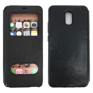 Nettech Xiaomi Redmi 8A Uyumlu Pencereli Kapaklı Kılıf (Siyah) NT-84467