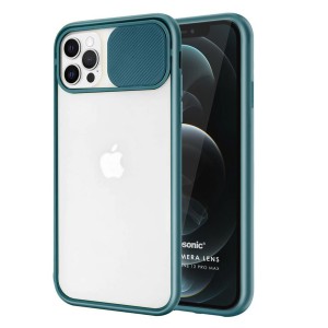 Nettech Apple iPhone 11 Pro Uyumlu Buzlu Kızaklı Kamera Korumalı Arka Koruma Kılıf (Yeşil) NT-84572