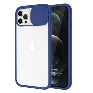 Nettech Apple iPhone 11 Pro Uyumlu Buzlu Kızaklı Kamera Korumalı Arka Koruma Kılıf (Lacivert) NT-84573