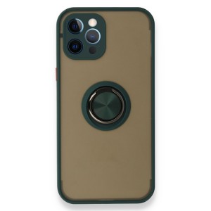 Nettech Apple iPhone 12 Pro Max Uyumlu Montreal Yüzüklü Arka Koruma Kılıf (Yeşil) NT-84798