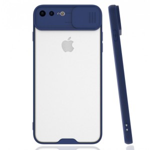 Nettech Apple iPhone 7 Plus Uyumlu Platin Kamera Kızaklı Arka Koruma Kılıf (Lacivert) NT-84744