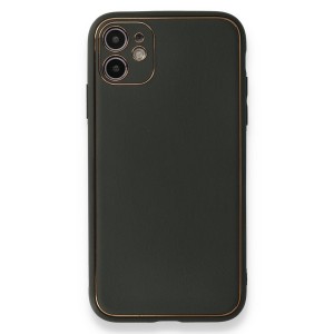 Nettech Apple iPhone 11 Uyumlu Coco Leather Seri Arka Koruma Kılıf (Füme) NT-84713