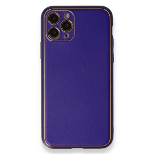 Nettech Apple iPhone 11 Pro Max Uyumlu Coco Leather Seri Arka Koruma Kılıf (Lacivert) NT-84701