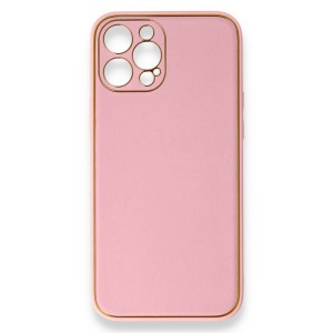 Nettech Apple iPhone 12 Pro Max Uyumlu Coco Leather Seri Arka Koruma Kılıf (Pembe) NT-84720