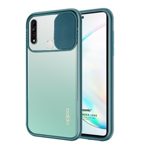 Nettech Oppo A31 Uyumlu Buzlu Kızaklı Kamera Korumalı Arka Koruma Kılıf (Yeşil) NT-84641