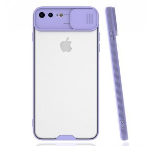 Nettech Apple iPhone 7 Plus Uyumlu Platin Kamera Kızaklı Arka Koruma Kılıf (Lila) NT-84745