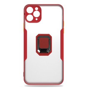 Nettech Apple iPhone 11 Pro Uyumlu Platin Yüzüklü Arka Koruma Kılıf (Kırmızı) NT-85189