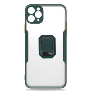 Nettech Apple iPhone 11 Pro Uyumlu Platin Yüzüklü Arka Koruma Kılıf (Yeşil) NT-85190