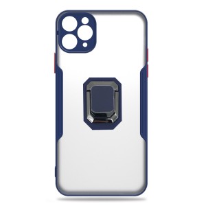 Nettech Apple iPhone 11 Pro Uyumlu Platin Yüzüklü Arka Koruma Kılıf (Lacivert) NT-85191