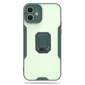 Nettech Apple iPhone 11 Uyumlu Platin Yüzüklü Arka Koruma Kılıf (Yeşil) NT-85199
