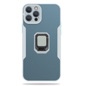 Nettech Apple iPhone 12 Pro Max Uyumlu Platin Yüzüklü Arka Koruma Kılıf (Beyaz) NT-85175