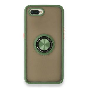 Nettech Realme C2 Uyumlu Montreal Yüzüklü Arka Koruma Kılıf (Yeşil) NT-85171