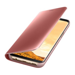 Nettech Xiaomi Mi 8 Lite Uyumlu Clear View Aynalı Kapaklı Kılıf (Rose Gold) NT-85607