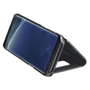 Nettech Samsung Galaxy A50S Uyumlu Clear View Aynalı Kapaklı Kılıf (Siyah) NT-85543