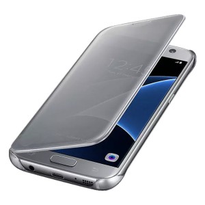 Nettech Samsung Galaxy A20S Uyumlu Clear View Aynalı Kapaklı Kılıf (Gri) NT-85463