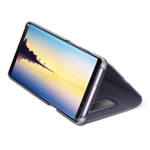 Nettech Samsung Galaxy A20S Uyumlu Clear View Aynalı Kapaklı Kılıf (Gri) NT-85463