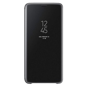 Nettech Samsung Galaxy A20 Uyumlu Clear View Aynalı Kapaklı Kılıf (Siyah) NT-85417