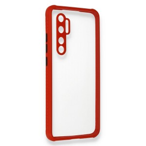 Nettech Xiaomi Mi Note 10 Lite Uyumlu Kamera Lens Korumalı Arka Koruma Kılıf (Kırmızı) NT-85271