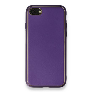 Nettech Apple iPhone 7 Uyumlu Coco Leather Seri Arka Koruma Kılıf (Mor) NT-86074