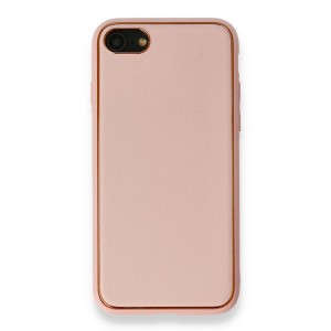 Nettech Apple iPhone 7 Uyumlu Coco Leather Seri Arka Koruma Kılıf (Pembe) NT-86072