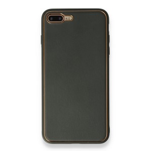 Nettech Apple iPhone 7 Plus Uyumlu Coco Leather Seri Arka Koruma Kılıf (Füme) NT-86064