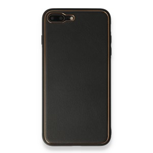 Nettech Apple iPhone 7 Plus Uyumlu Coco Leather Seri Arka Koruma Kılıf (Siyah) NT-86066