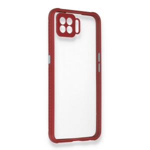 Nettech Oppo Reno 4 Lite Uyumlu Kamera Lens Korumalı Arka Koruma Kılıf (Bordo) NT-86049