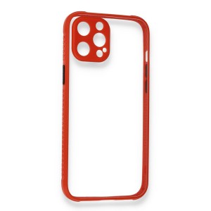 Nettech Apple iPhone 12 Pro Uyumlu Kamera Lens Korumalı Arka Koruma Kılıf (Kırmızı) NT-86032