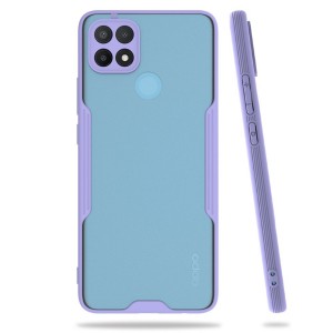 Nettech Oppo A15 Uyumlu Platin Seri Arka Koruma Kılıf (Lila) NT-86006