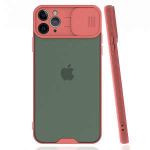 Nettech Apple iPhone 11 Pro Uyumlu Platin Kamera Kızaklı Arka Koruma Kılıf (Pembe) NT-85907
