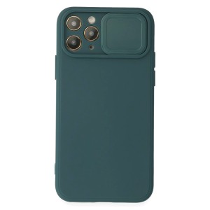 Nettech Apple iPhone 12 Pro Uyumlu Kızaklı Kamera Korumalı Arka Koruma Kılıf (Yeşil) NT-82152