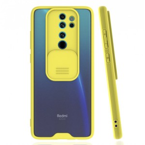 Nettech Xiaomi Redmi Note 8 Pro Uyumlu Platin Kamera Kızaklı Arka Koruma Kılıf (Sarı) NT-86790