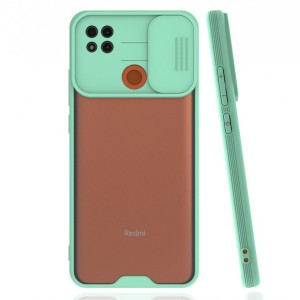 Nettech Xiaomi Redmi 9C Uyumlu Platin Kamera Kızaklı Arka Koruma Kılıf (Su Yeşili) NT-86834