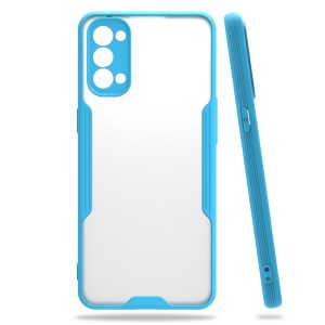 Nettech Oppo Reno 4 Uyumlu Platin Seri Arka Koruma Kılıf (Mavi) NT-86536