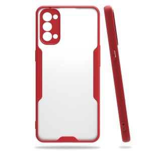 Nettech Oppo Reno 4 Uyumlu Platin Seri Arka Koruma Kılıf (Kırmızı) NT-86532