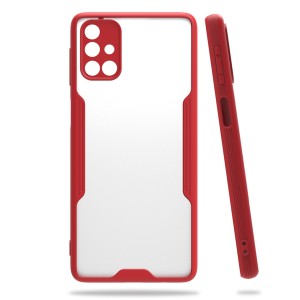 Nettech Samsung Galaxy M31S Uyumlu Platin Seri Arka Koruma Kılıf (Kırmızı) NT-86384