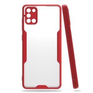Nettech Samsung Galaxy A31 Uyumlu Platin Seri Arka Koruma Kılıf (Kırmızı) NT-86349