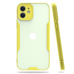 Nettech Apple iPhone 12 Mini Uyumlu Platin Seri Arka Koruma Kılıf (Sarı) NT-86296
