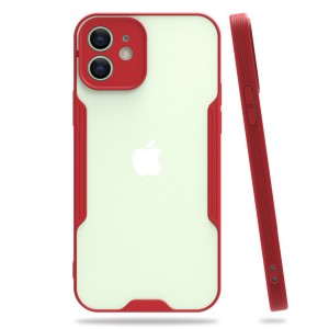 Nettech Apple iPhone 12 Mini Uyumlu Platin Seri Arka Koruma Kılıf (Kırmızı) NT-86292