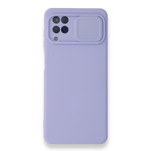 Nettech Samsung Galaxy A12 Uyumlu Kızaklı Kamera Korumalı Arka Koruma Kılıf (Lila) NT-87139
