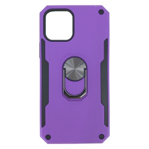 Nettech Apple iPhone 12 Uyumlu Panzer Seri Arka Koruma Kılıf (Mor) NT-87217