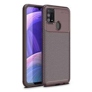 Nettech Samsung Galaxy M31 Uyumlu Auto Seri Arka Koruma Kılıf (Kahverengi) NT-88376