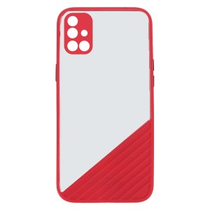 Nettech Samsung Galaxy M51 Uyumlu Tırtıklı Seri Arka Koruma Kılıf (Kırmızı) NT-88229