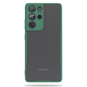 Nettech Samsung Galaxy S21 Ultra Uyumlu Kamera Lens Korumalı Arka Koruma Kılıf (Yeşil) NT-88279