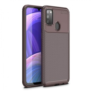 Nettech Samsung Galaxy M21 Uyumlu Auto Seri Arka Koruma Kılıf (Kahverengi) NT-88332
