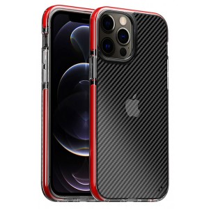 Nettech Apple iPhone 11 Pro Max Uyumlu Kenar Renkli Karbon Arka Koruma Kılıf (Siyah) NT-88784