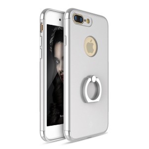 Totu Apple iPhone 7 Plus Uyumlu Yüzüklü Arka Koruma Kılıf (Beyaz) NT-89095